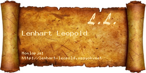 Lenhart Leopold névjegykártya